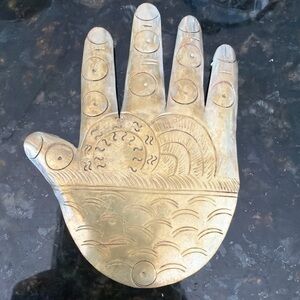 RARE Vintage (most likely 800 silver) Hamsa Hand Shaped Brooch Pin. Hand made.